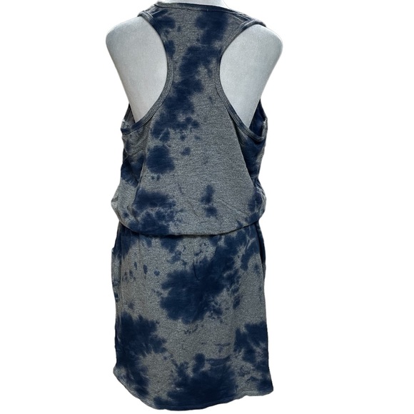 Sundry Blue & Gray Sleeveless Racerback Oversized Tie Waist Tank Dress Size 4 - Picture 13 of 16